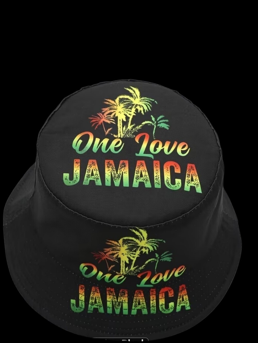 One Love Jamaica Black Bucket Hat Unisex 22"/23" - Picture 3 of 6